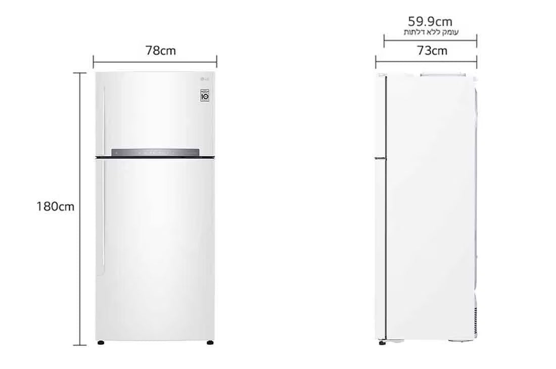 LG GR-M6781WU\SU  מקרר מקפיא עליון בנפח 506 ליטר בצבע לבן וכסוף